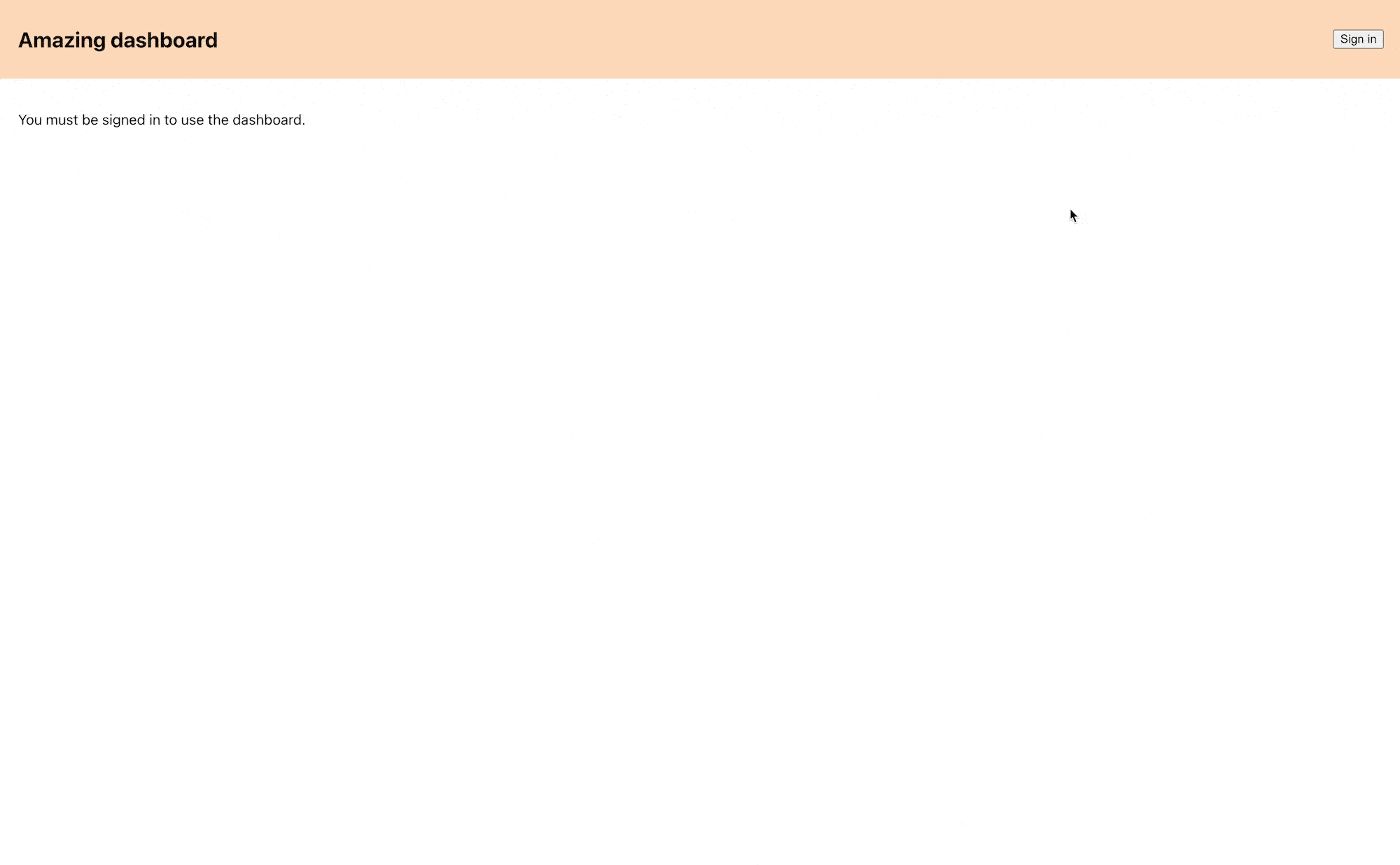 Secured dashboard in action